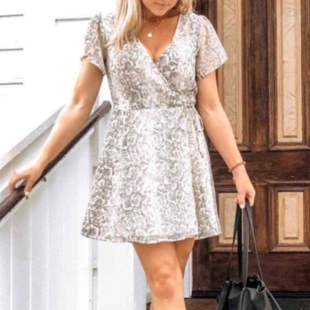 Abercrombie & Fitch snake print wrap dress add to bundle for free